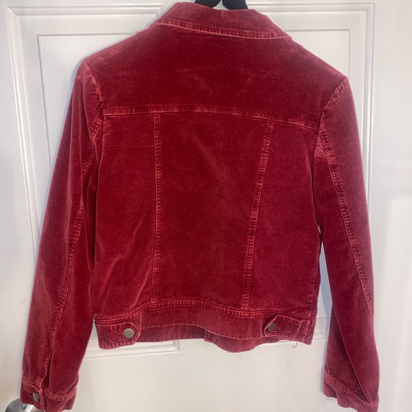 Red Corduroy Cropped Jacket - Picture 3 of 5
